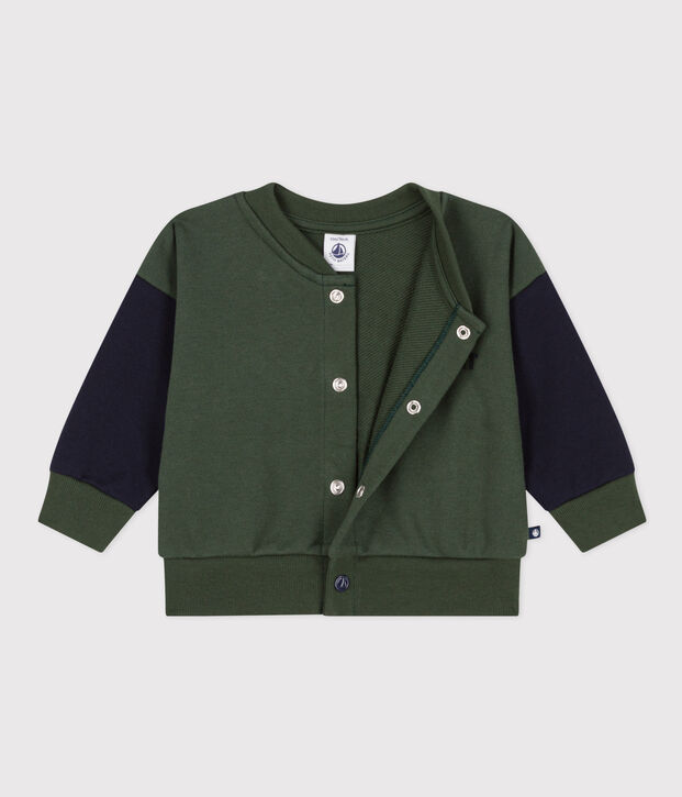 Chaqueta de b&eacute;isbol de mulet&oacute;n de beb&eacute; verde/azul