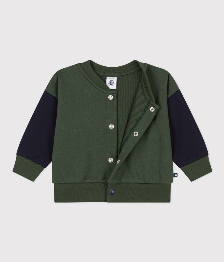 Chaqueta de b&eacute;isbol de mulet&oacute;n de beb&eacute; verde/azul