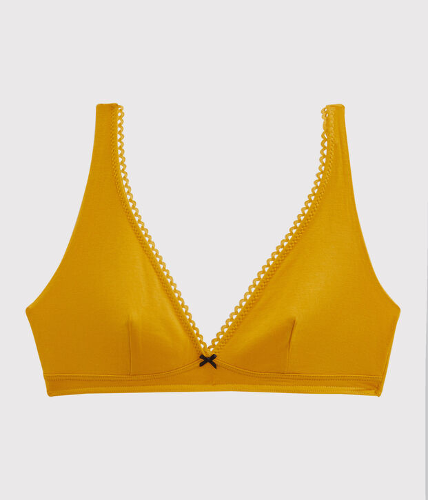 Sujetador triangula de mujer amarillo