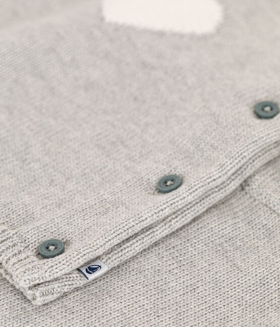 Conjunto de punto de lana y algodón con motivo de corazón para bebé gris BELUGA/blanco MARSHMALLOW