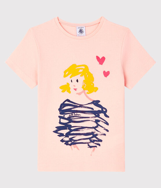 Camiseta de manga corta para niña rosa MINOIS