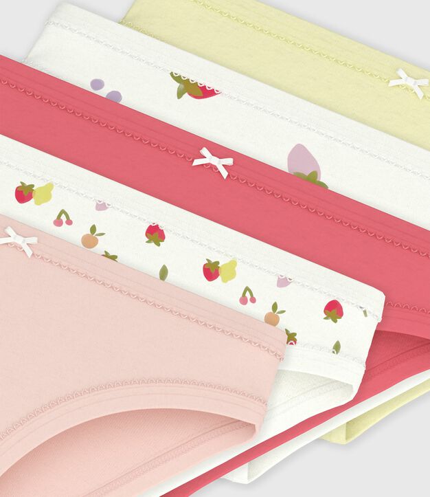 Juego de braguitas infantiles de algod&oacute;n con estampado de frutas multicolor