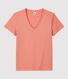 Camiseta RECTA con cuello de pico de algodón orgánico de mujer