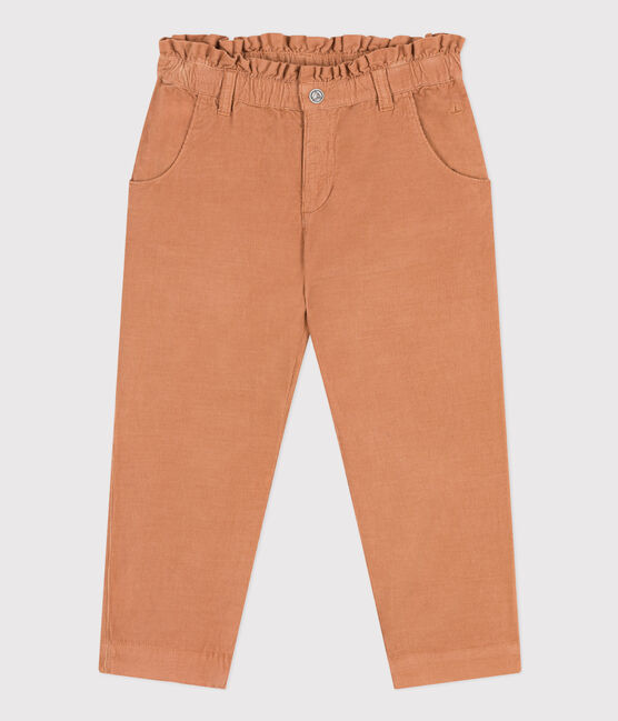 Pantalón recto de terciopelo para niña rosa SIENNA