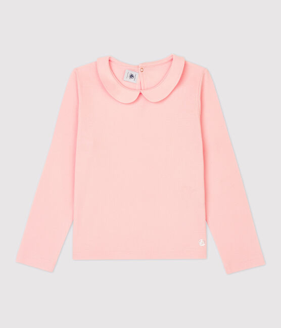 Camiseta de manga larga de algodón de niña rosa MINOIS
