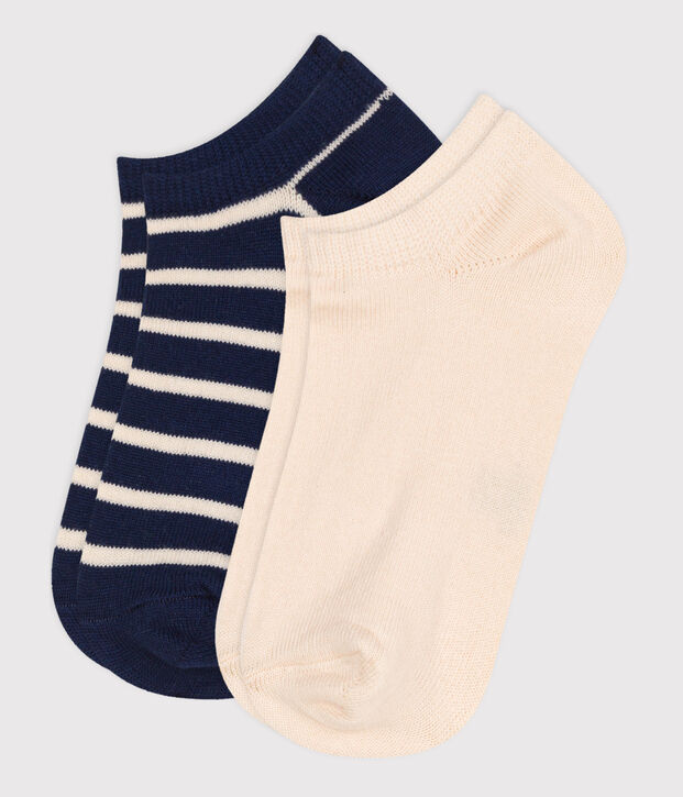 2 pares de calcetines de algod&oacute;n a rayas para ni&ntilde;os multicolor