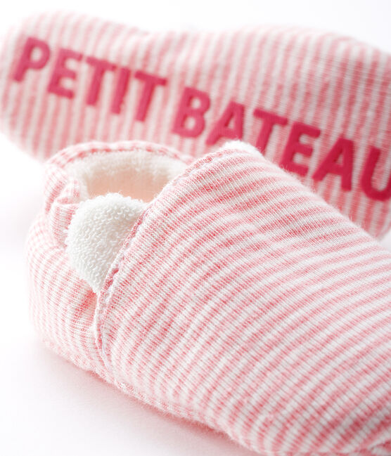 Patucos para bebé niña de punto rosa CHARME/blanco MARSHMALLOW