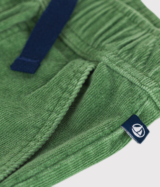 Pantalón recto de terciopelo para niño verde PALMERAIE
