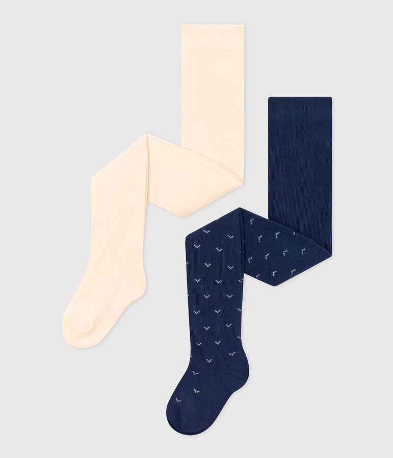 Juego de 2 pares de leotardos de beb&eacute; de algod&oacute;n multicolor