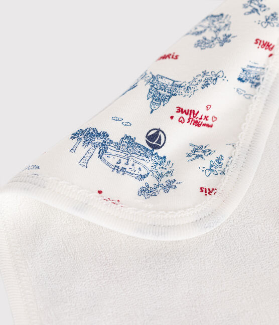 Toallita de algodón y rizo con estampado de París para bebé blanco MARSHMALLOW/blanco MULTICO