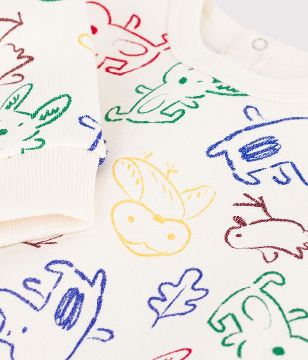 Sudadera de algod&oacute;n con estampado de animal para beb&eacute; crudo/multicolor