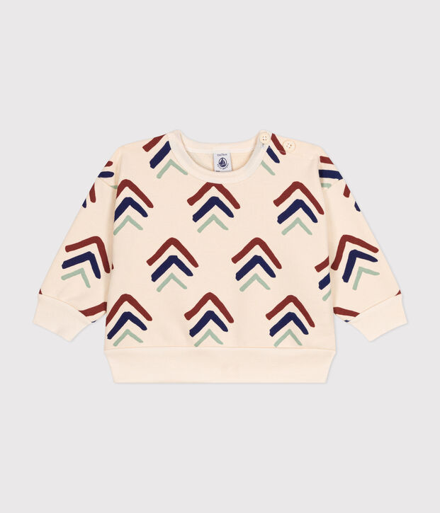 Sudadera de mulet&oacute;n de beb&eacute; crudo/azul/multicolor