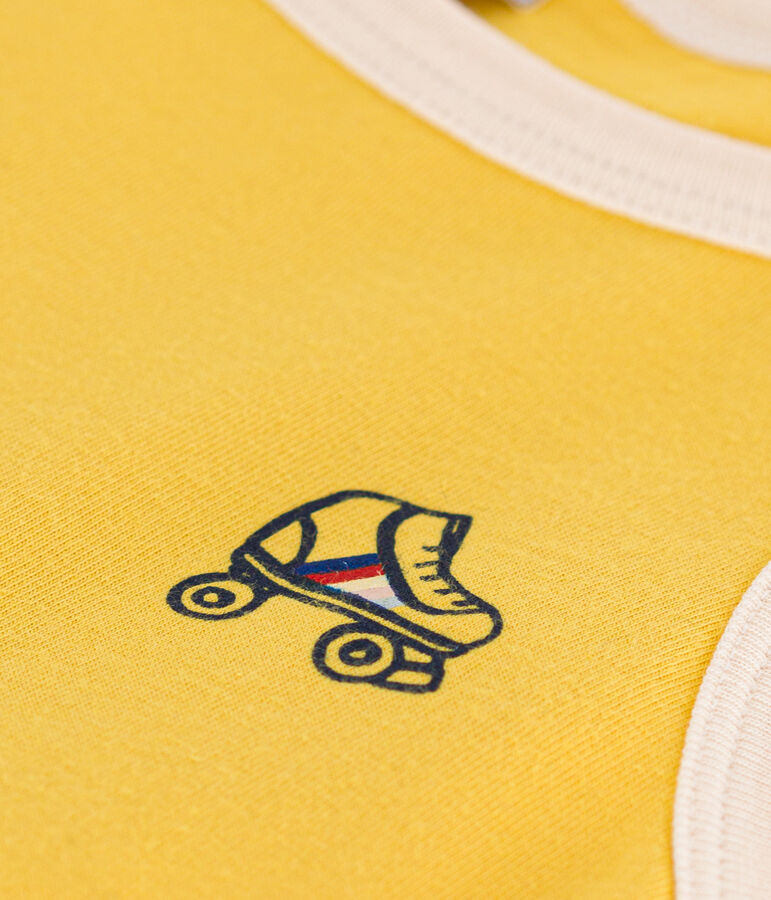 Vestido de algod&oacute;n sin mangas para ni&ntilde;a amarillo/crudo