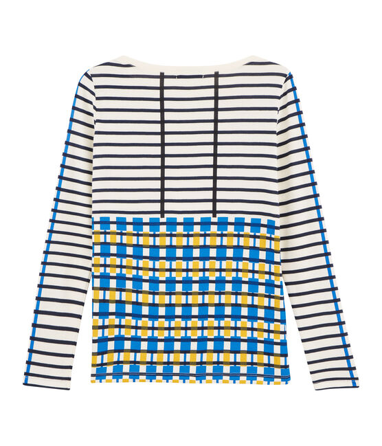 Camiseta marinera de mujer beige COQUILLE/azul SMOKING
