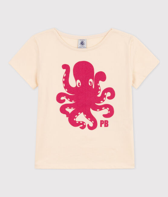 Camiseta flocada de manga corta para niña crudo AVALANCHE
