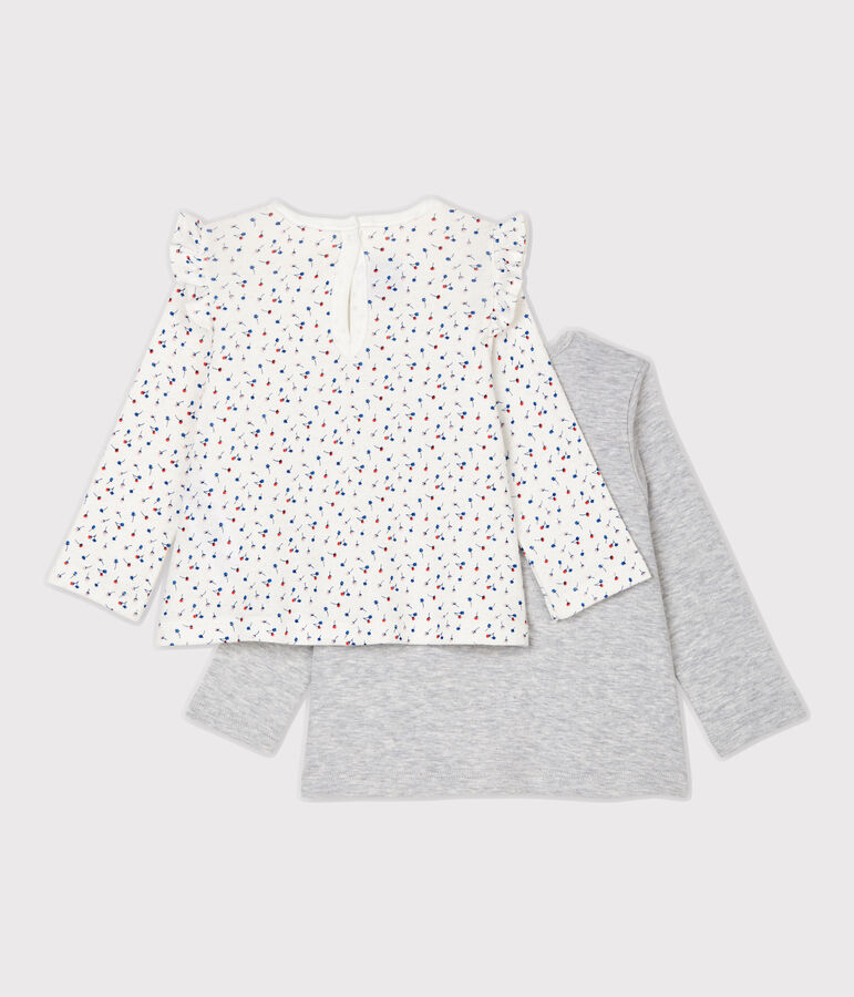 Juego de 2 blusas de algod&oacute;n de beb&eacute;. multicolor