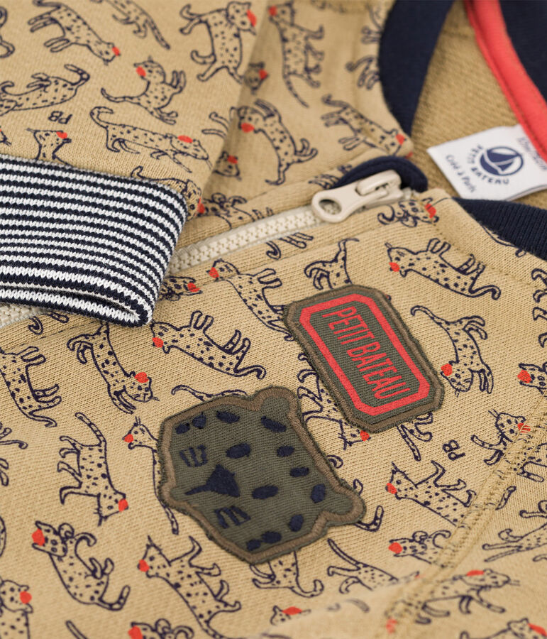 Chaqueta de b&eacute;isbol de mulet&oacute;n de beb&eacute;. beige/multicolor