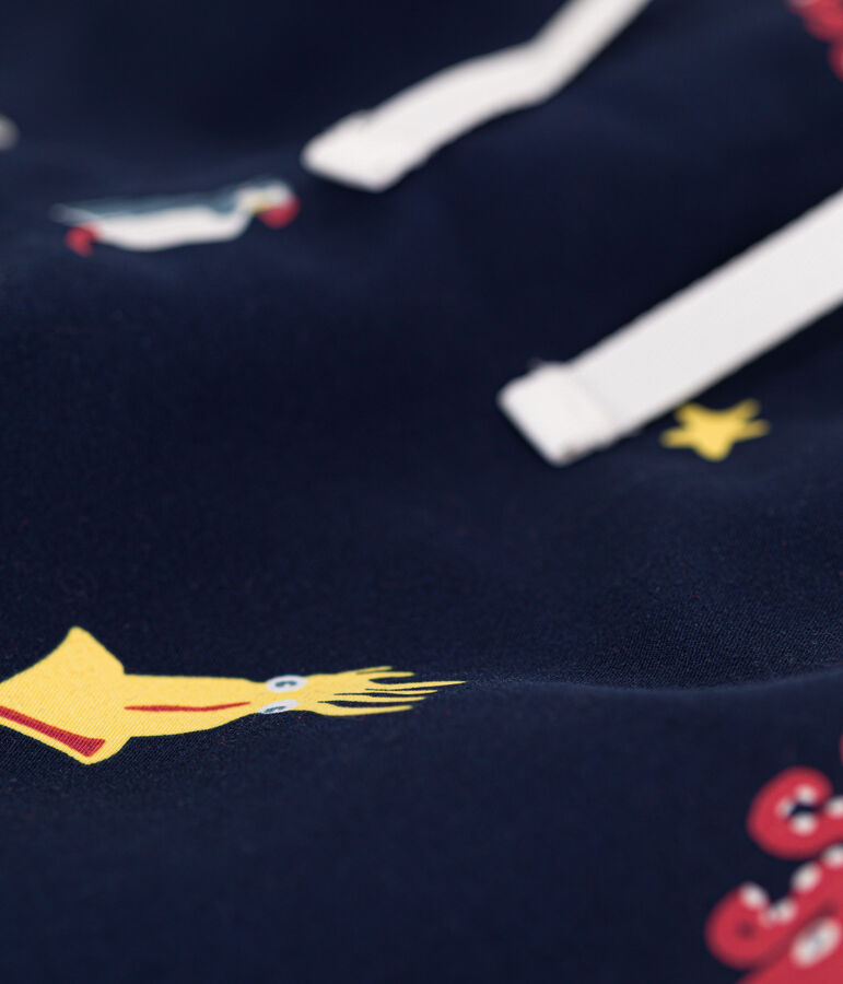 Ba&ntilde;ador reciclado estampado para ni&ntilde;o azul/multicolor