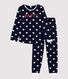 Pijama con estampado de corazones de niña/niño de muletón