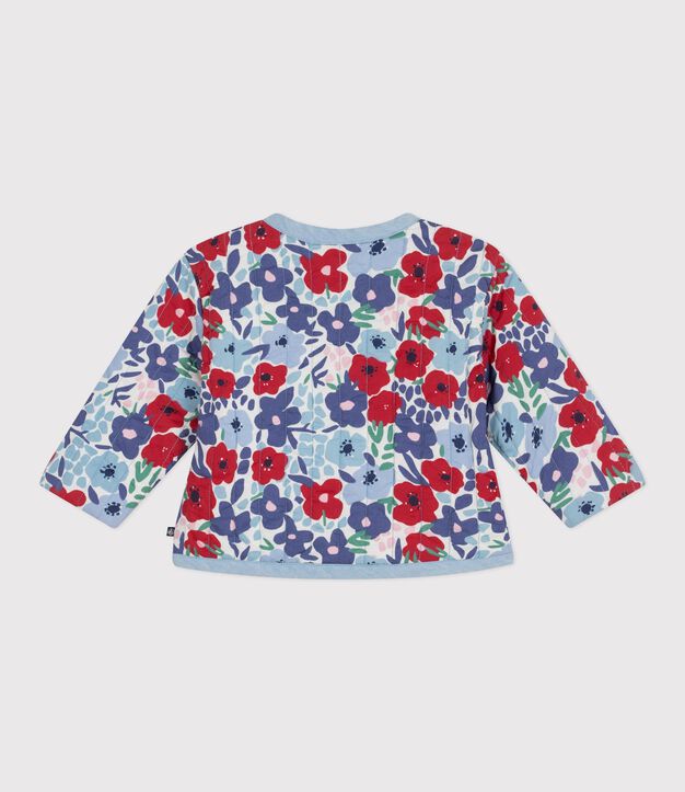 Chaqueta acolchada de algod&oacute;n para beb&eacute; con estampado de flores blanco/multicolor