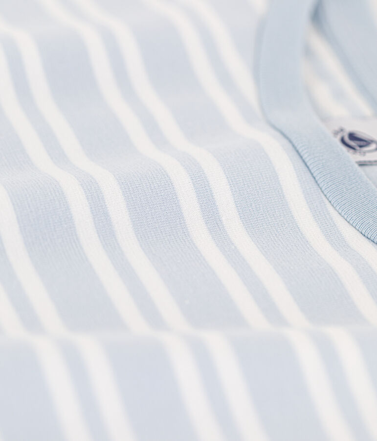 Camiseta LE BOXY de algod&oacute;n para mujer azul/blanco