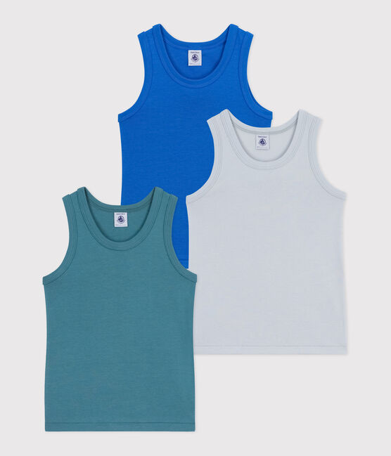 Juego de camisetas infantiles lisas de algodón sin mangas variante 1
