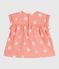 Blusa de algodón de manga corta con estampado de soles para bebé naranja ABRICOT/ MARSHMALLOW