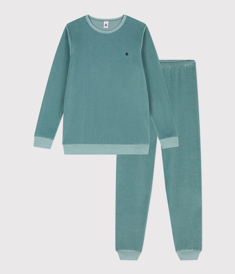 Pijama de terciopelo para ni&ntilde;o/a verde BRUT
