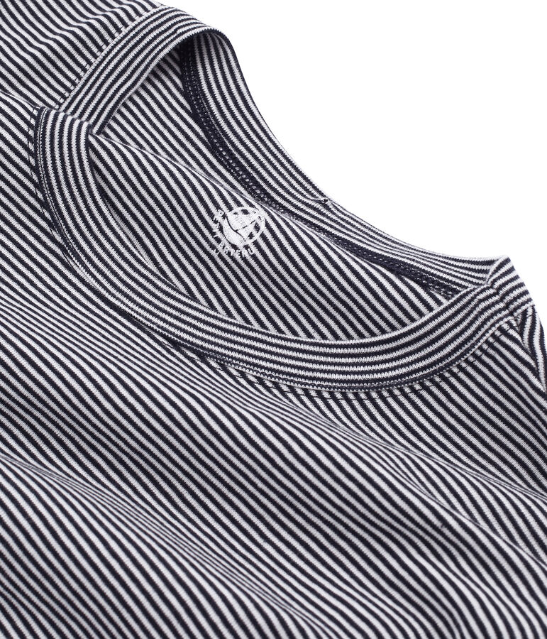 Camiseta de manga corta ic&oacute;nica con cuello redondo para hombre azul/blanco