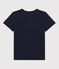 Camiseta LA RECTA de algodón con cuello redondo para mujer azul SMOKING