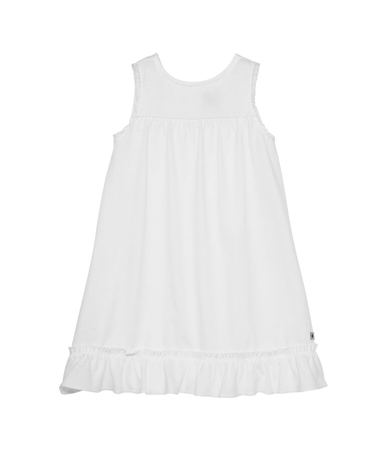 Camis&oacute;n ni&ntilde;a de lunares y acabados en encaje blanco