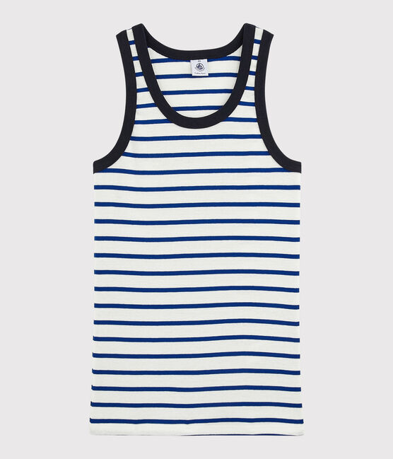 Camiseta de tirantes emblemática de algodón de mujer blanco MARSHMALLOW/azul SURF