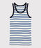 Camiseta de tirantes emblemática de algodón de mujer blanco MARSHMALLOW/azul SURF