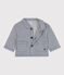 Chaqueta corta de tela a rayas para bebé azul MEDIEVAL/blanco MARSHMALLOW