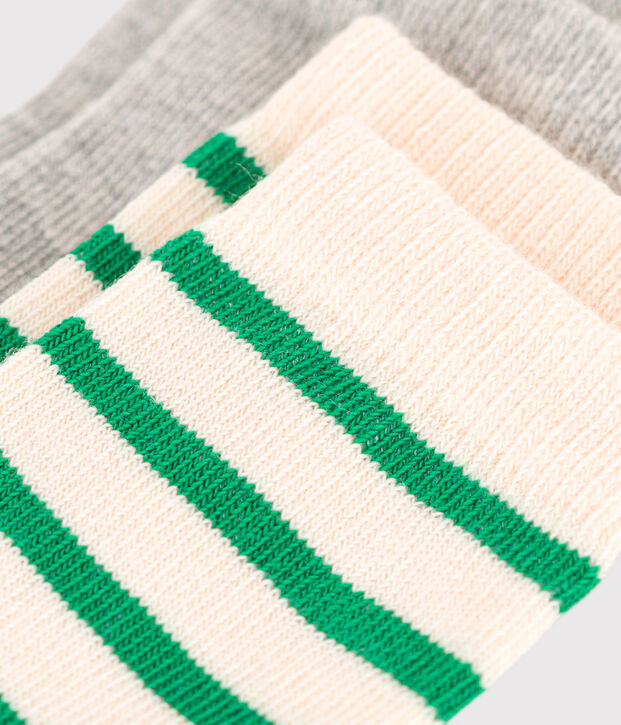 2 pares de calcetines de algod&oacute;n a rayas para beb&eacute; multicolor