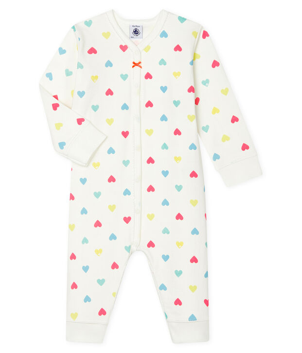 Pijama de beb&eacute; sin pies en t&uacute;bico para ni&ntilde;a blanco/multicolor