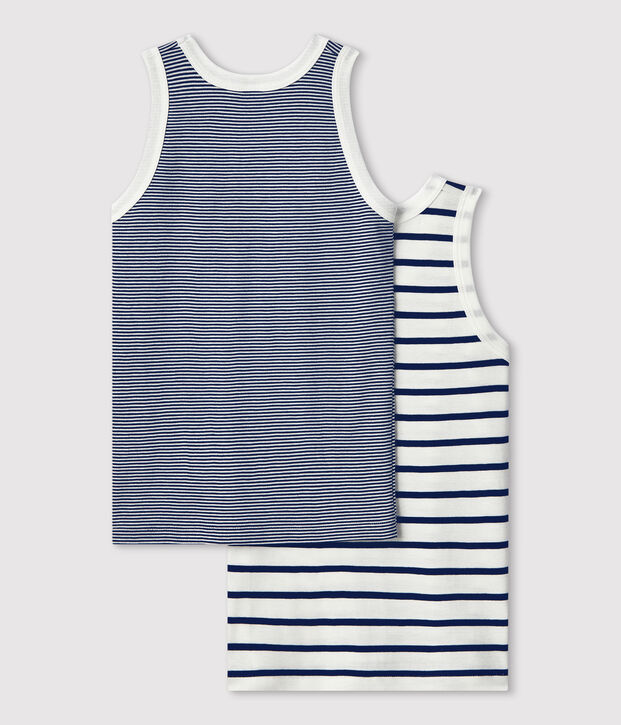 Lote de 2 camisetas de tirantes de rayas de ni&ntilde;o multicolor