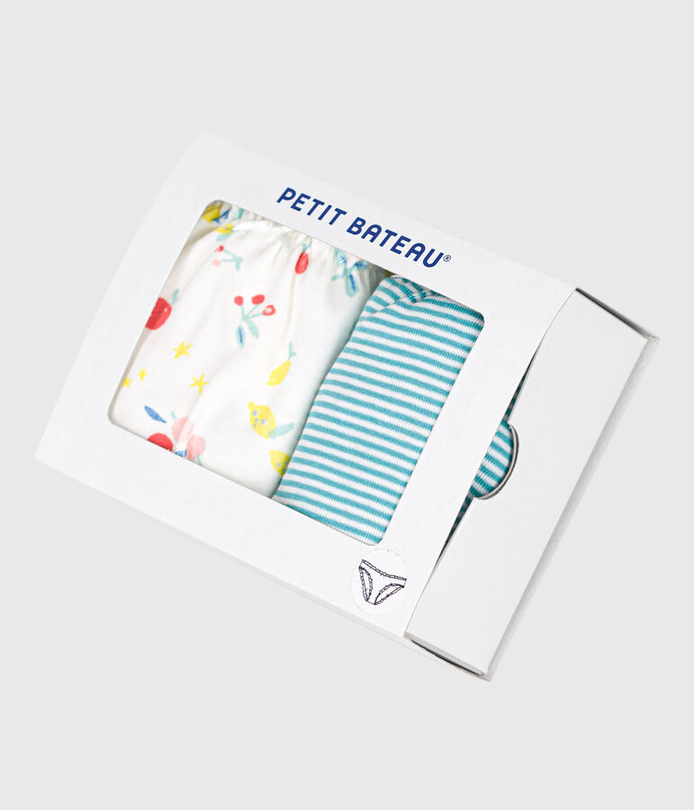 Juego de 2 braguitas con volantes de algod&oacute;n de mujer multicolor