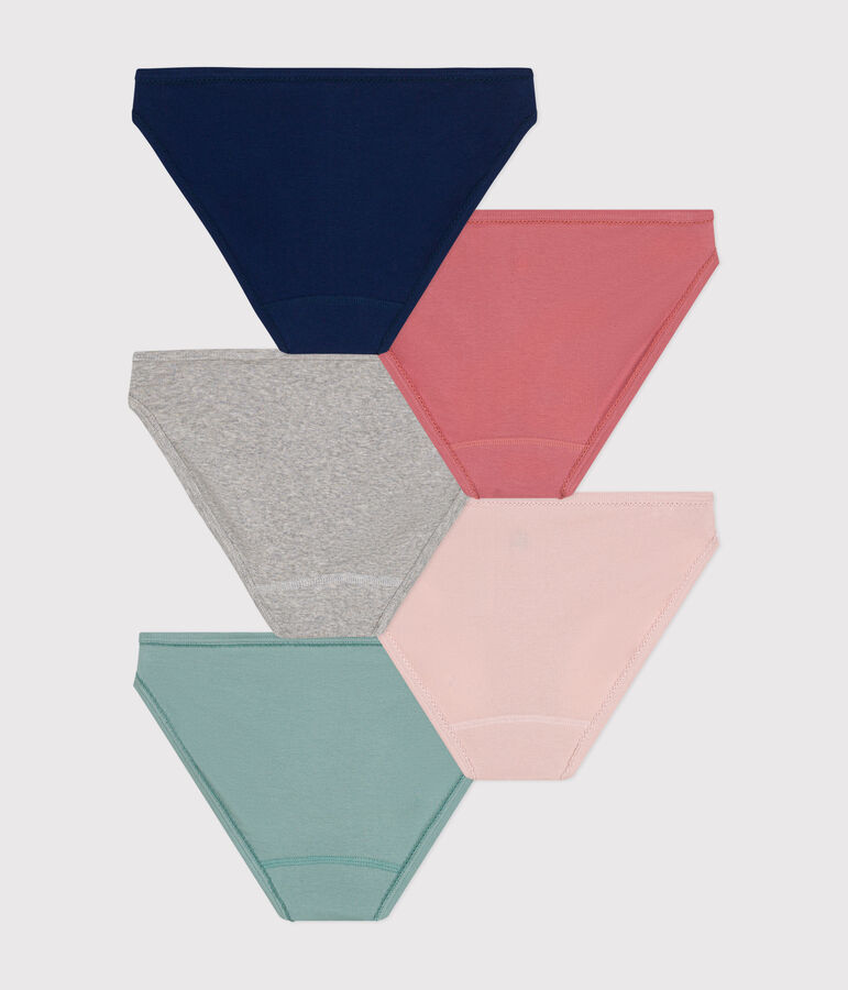 Juego de 5 braguitas de algod&oacute;n para mujer multicolor