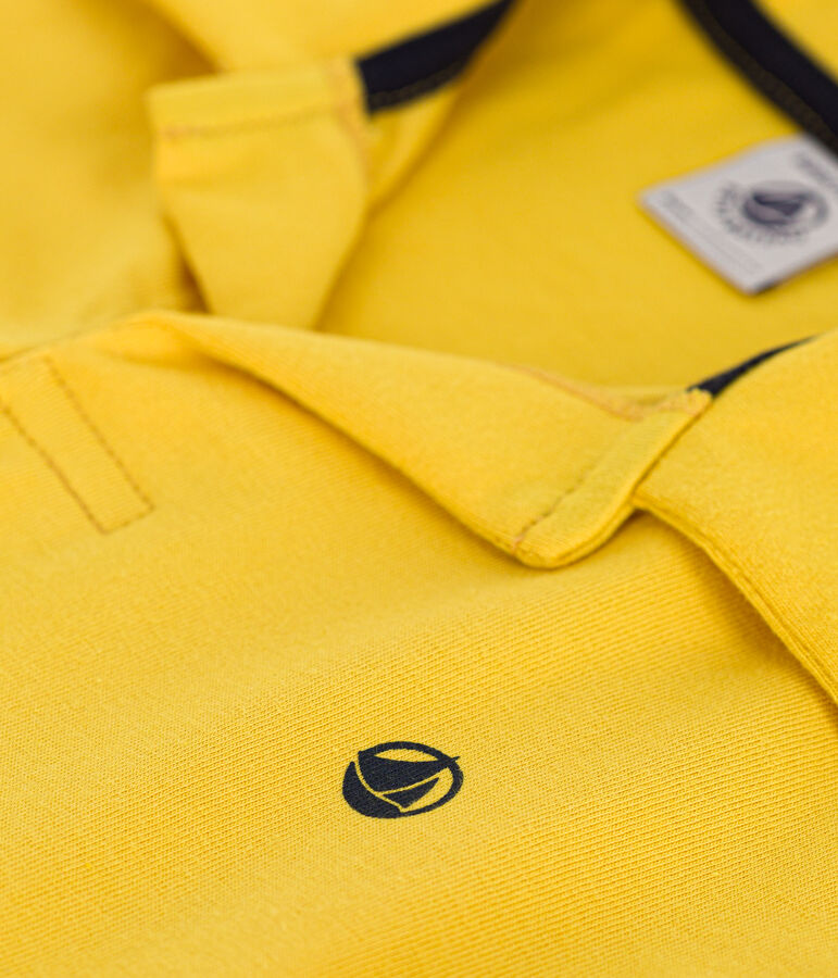 Polo de manga corta de algod&oacute;n para ni&ntilde;o amarillo