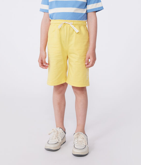 Bermudas cortas infantiles de algodón amarillo ORGE