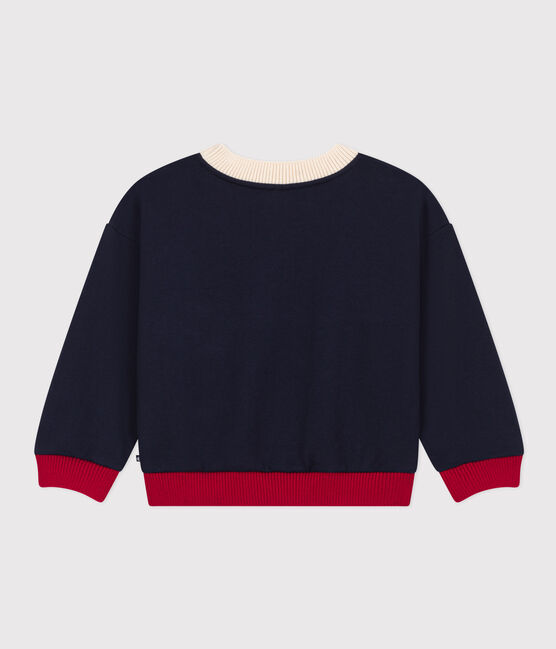 Sudadera estampada de muletón de niña/niño azul SMOKING