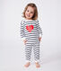 Pijama de algodón con corazón y abertura sin botones de presión para bebé