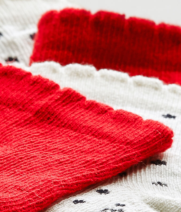 Lote de 2 pares de calcetines beb&eacute; ni&ntilde;a blanco