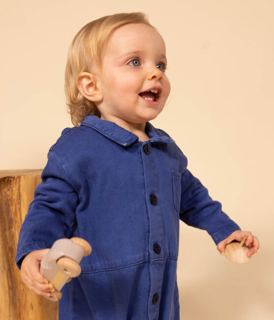 Mono largo de algodón lyocell para bebé azul INCOGNITO