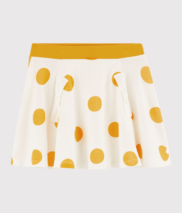 Falda de punto para ni&ntilde;a blanco/amarillo