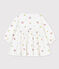Vestido con estampado de flores de tejido túbico ecológico de bebé blanco MARSHMALLOW/blanco MULTICO