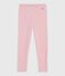 Leggings infantiles lisos de lana y algodón rosa JOLI