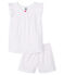 Pijama corto coraz&oacute;n rosa para ni&ntilde;a de canal&eacute; blanco/rosa