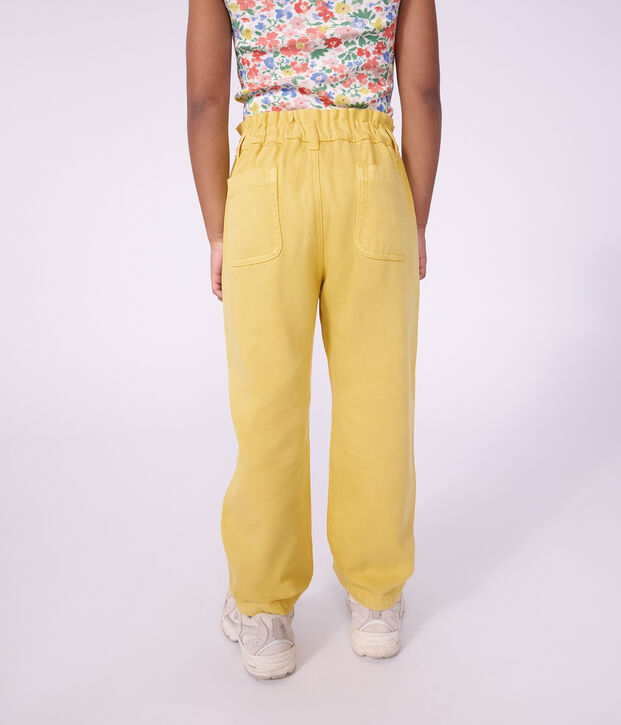 Pantal&oacute;n infantil de algod&oacute;n amarillo